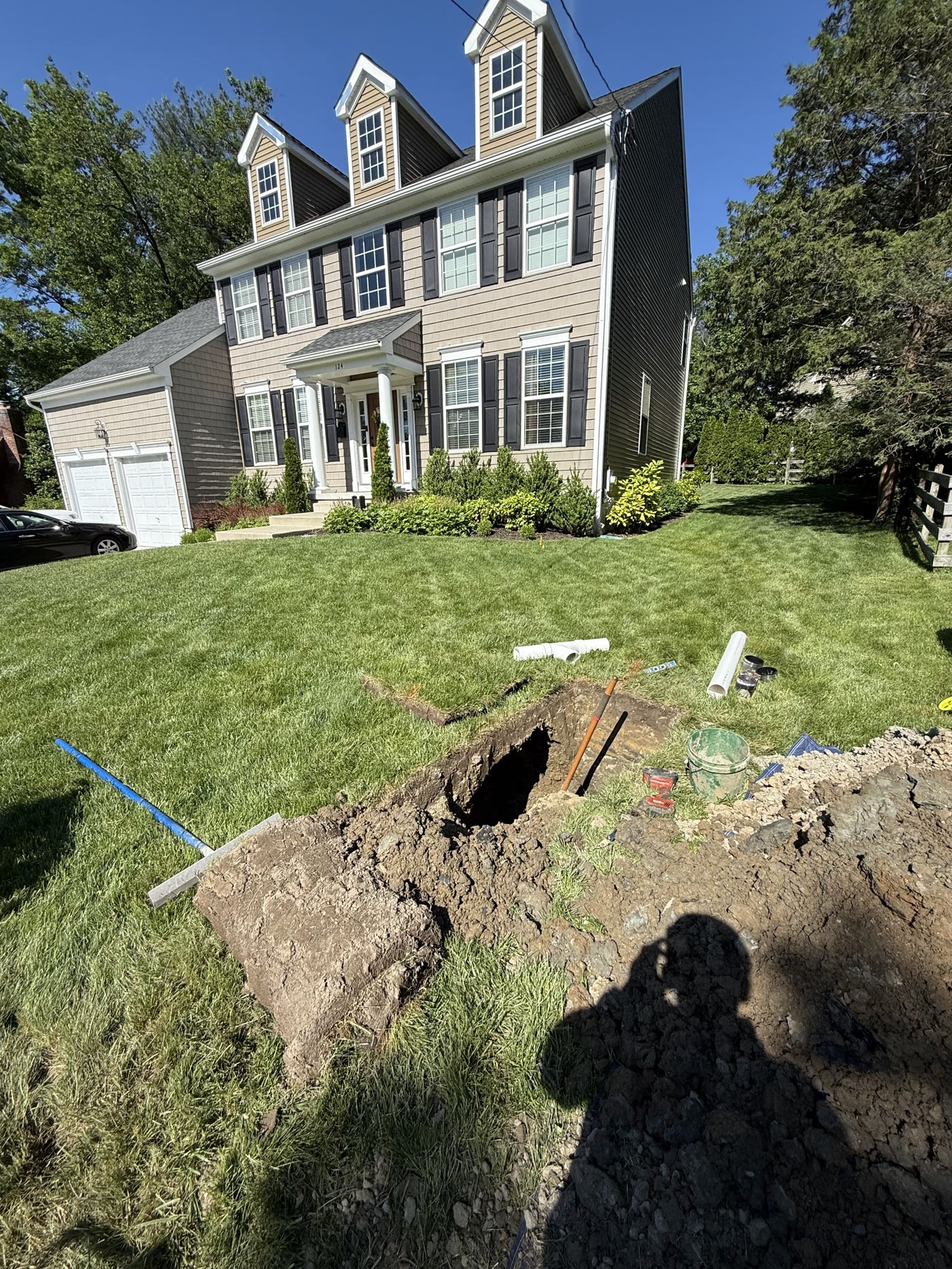 Plumbing crew truck staged for Burlington County work
